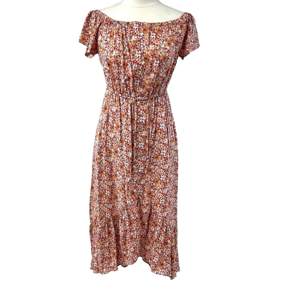 Indigo Rose Floral High Low Dress